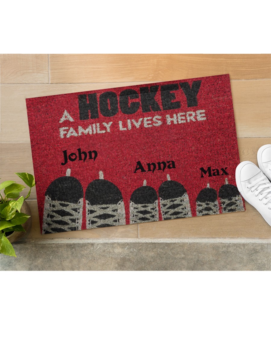 personalized a hockey family lives here full printing doormat 4