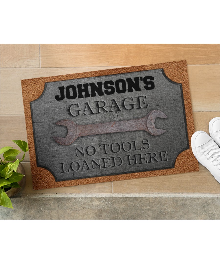 personalized auto mechanic metal garage no tools loaned here full printing doormat 5