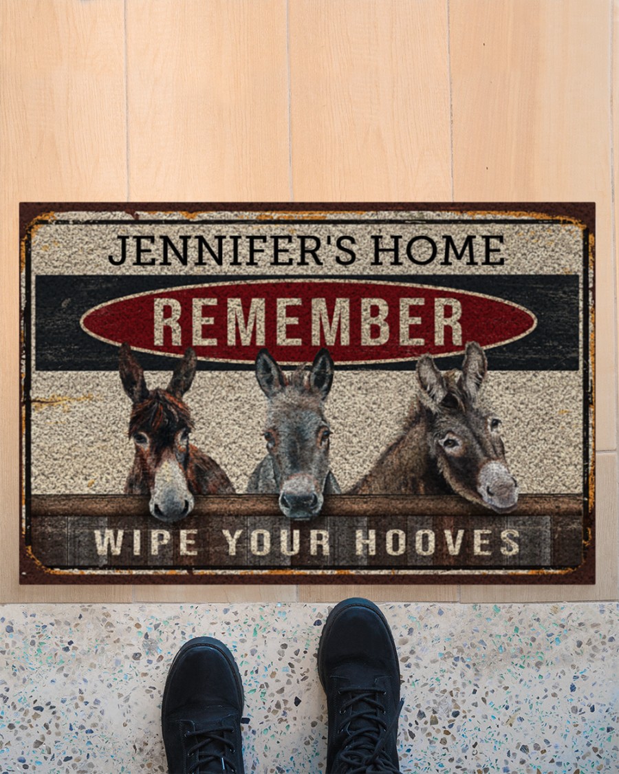 personalized donkey remember wipe your hooves full printing doormat 3