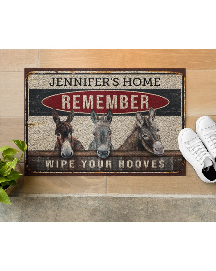 personalized donkey remember wipe your hooves full printing doormat 4