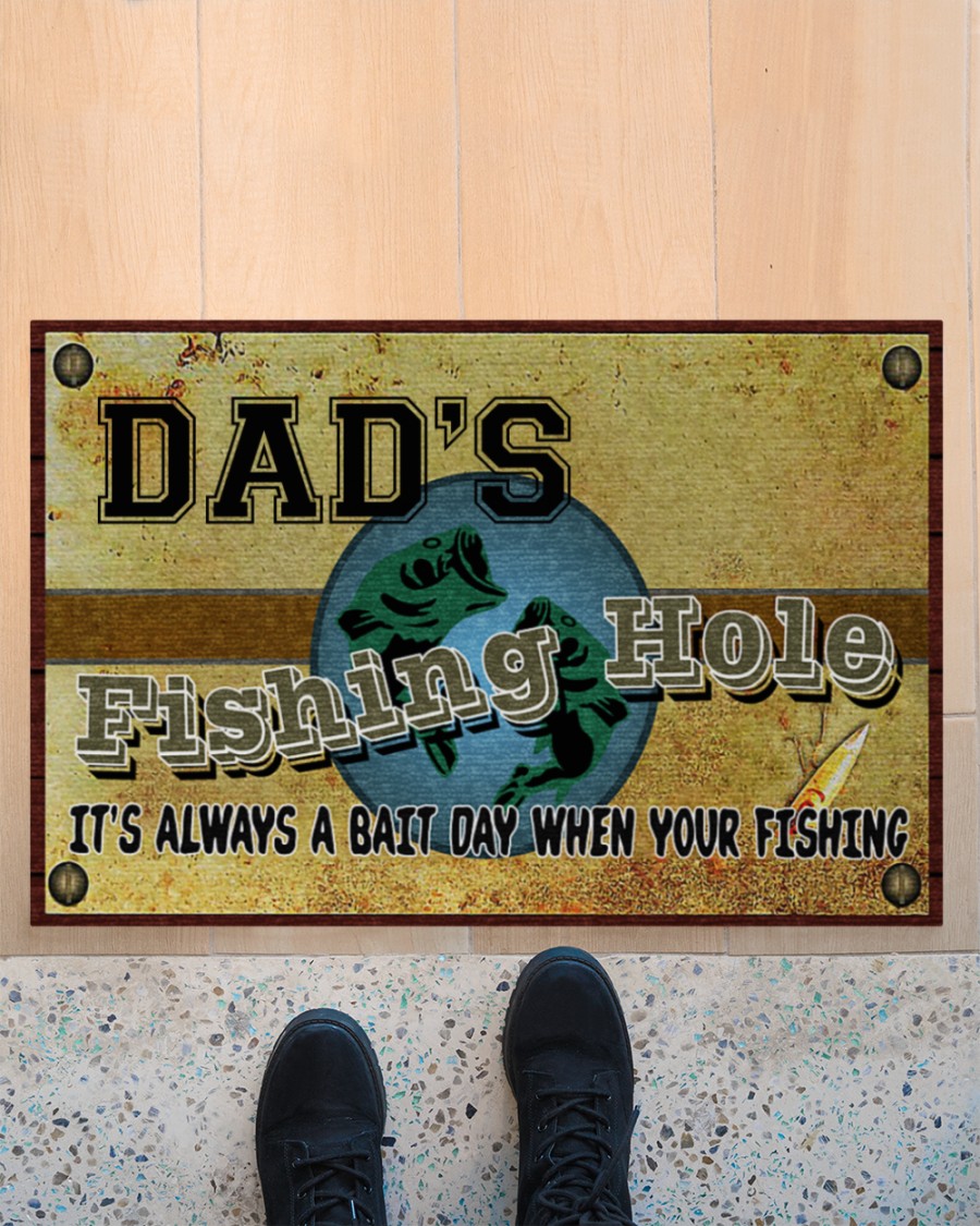 personalized fishing hole its always a bait day when your fishing full printing doormat 4