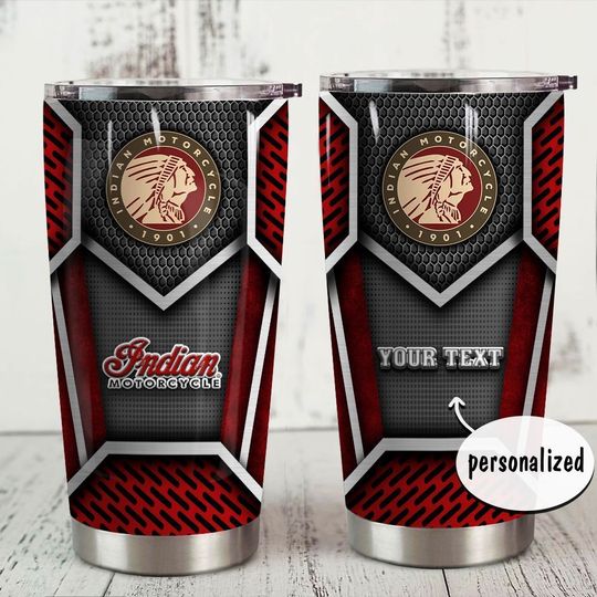 personalized name indian motorcycle tumbler 1
