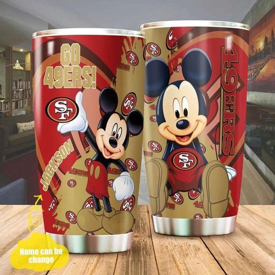personalized name mickey mouse and san francisco 49ers tumbler 1