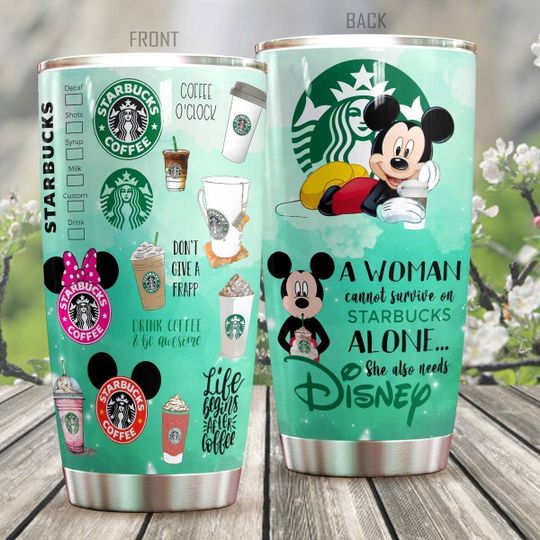 personalized name mickey mouse and starbucks tumbler 1 - Copy