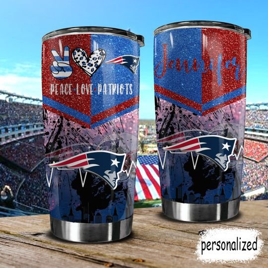 personalized name peace love new england patriots tumbler 1 - Copy