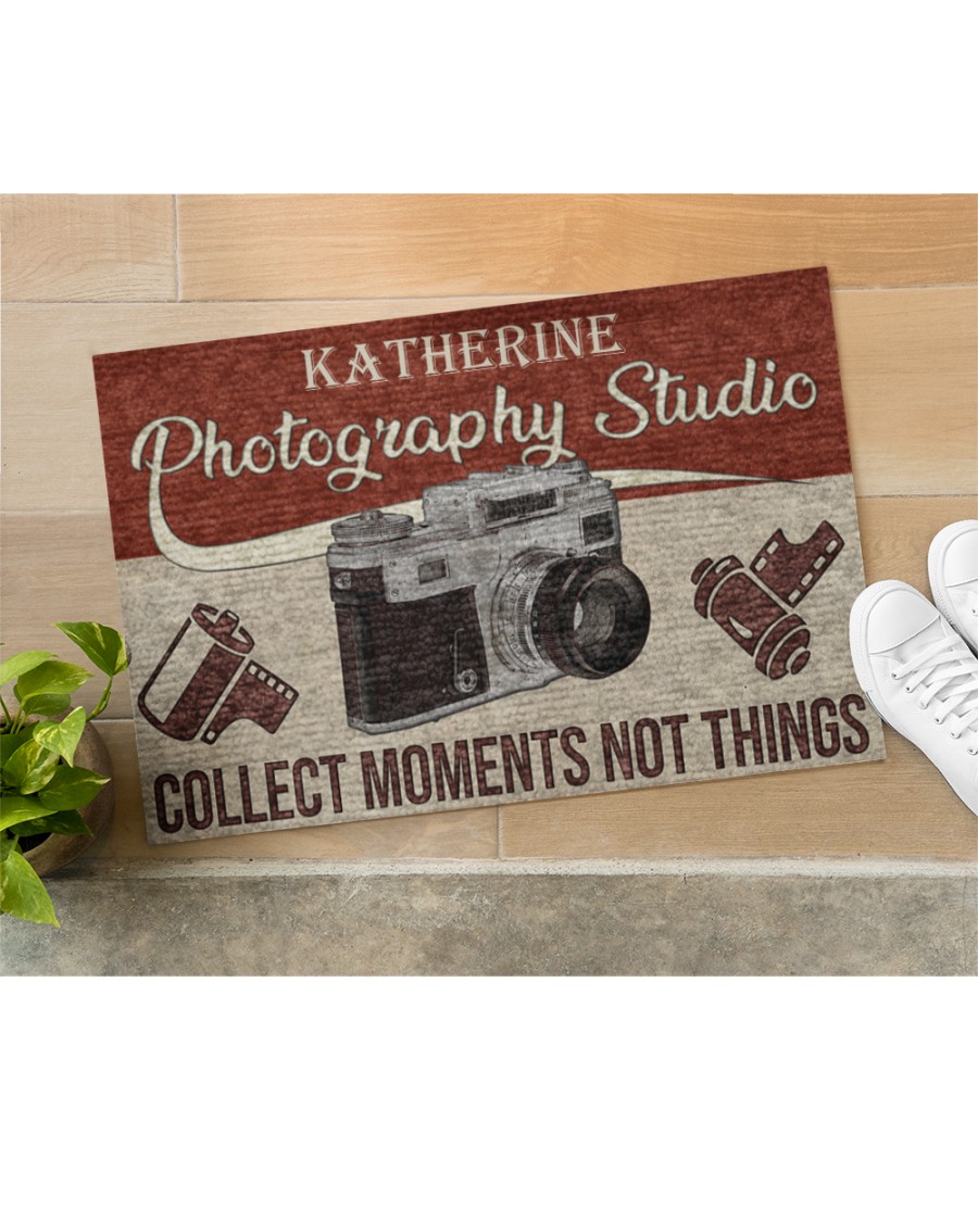 personalized photography studio collect moments not things full printing doormat 3