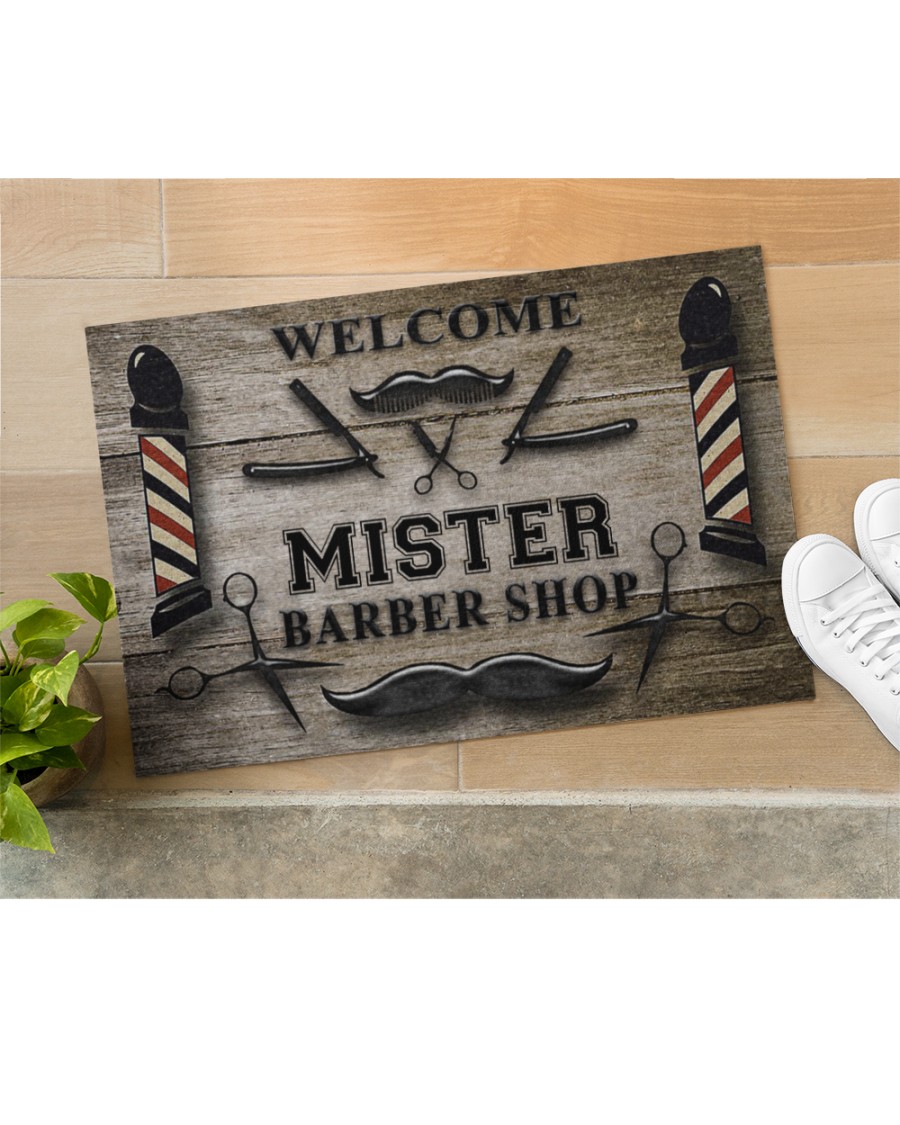 personalized welcome barber shop full printing doormat 3