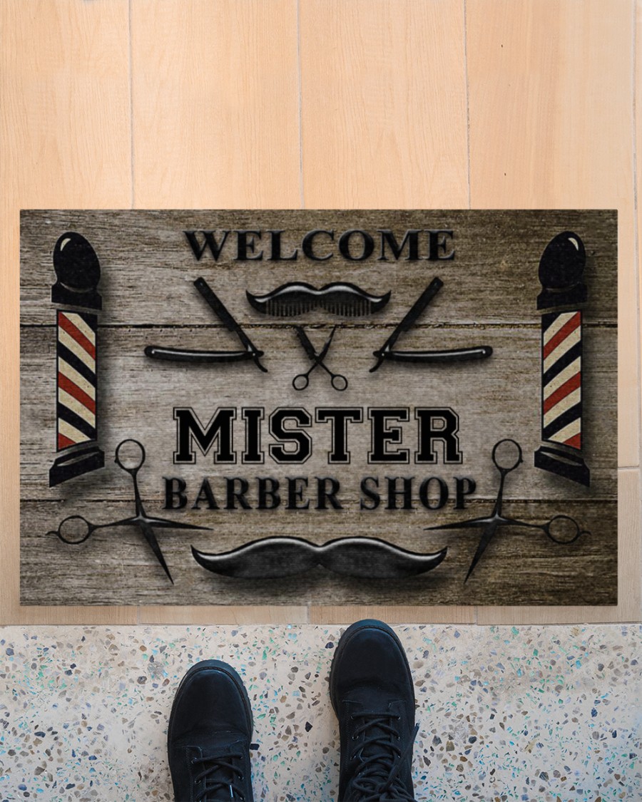 personalized welcome barber shop full printing doormat 4