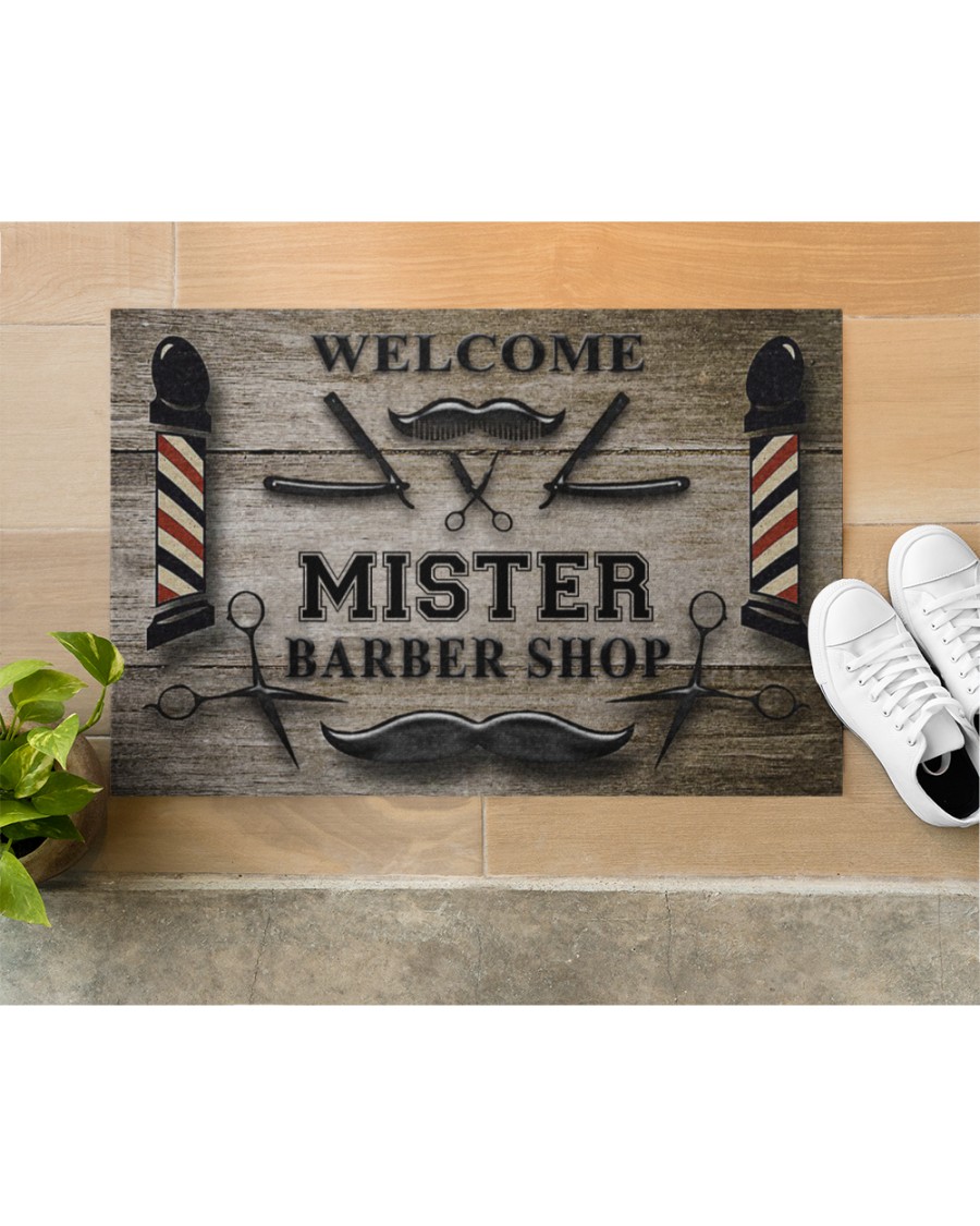 personalized welcome barber shop full printing doormat 5