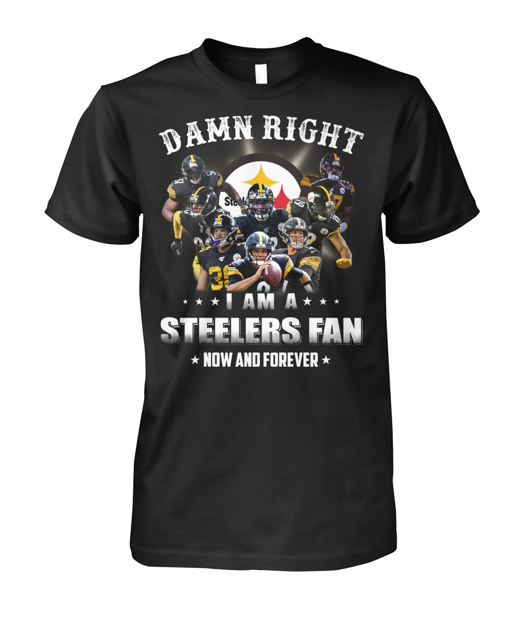 pittsburgh steelers damn right i am a steelers fan now and forever shirt 1