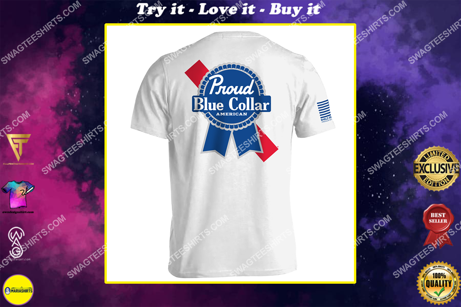 proud blue collar american political shirt