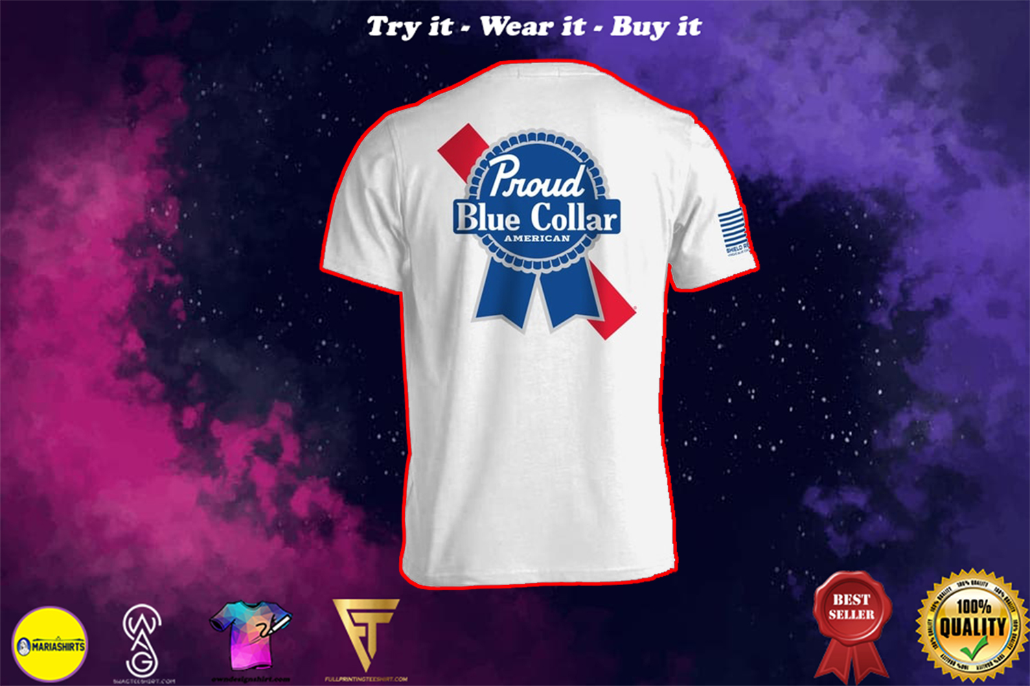 proud blue collar american shirt
