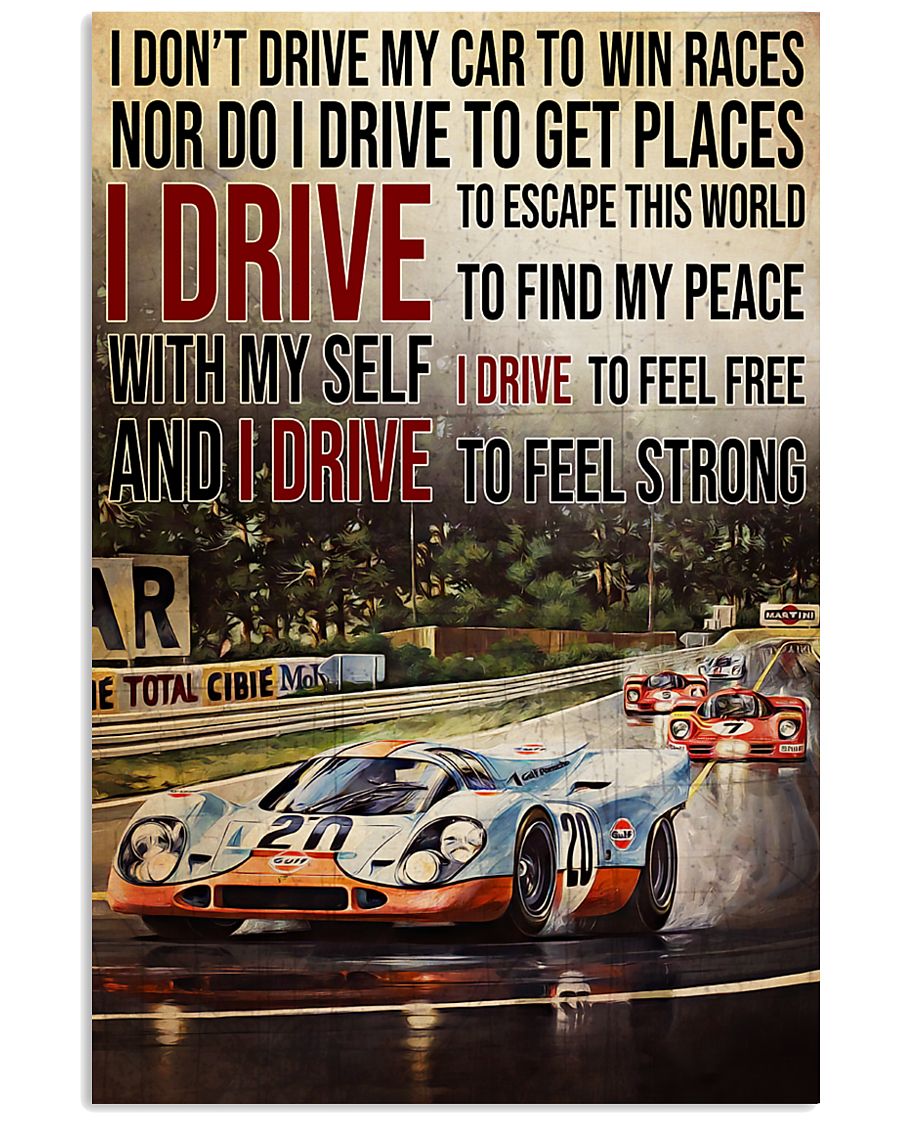 racing formula 1 i drive to feel strong vintage poster 1