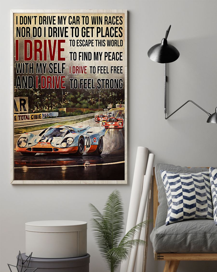 racing formula 1 i drive to feel strong vintage poster 2