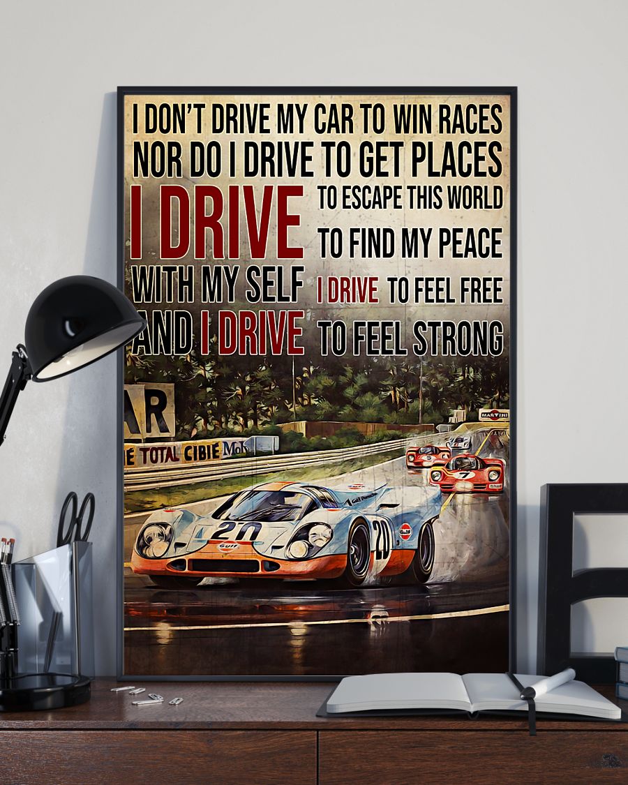 racing formula 1 i drive to feel strong vintage poster 3