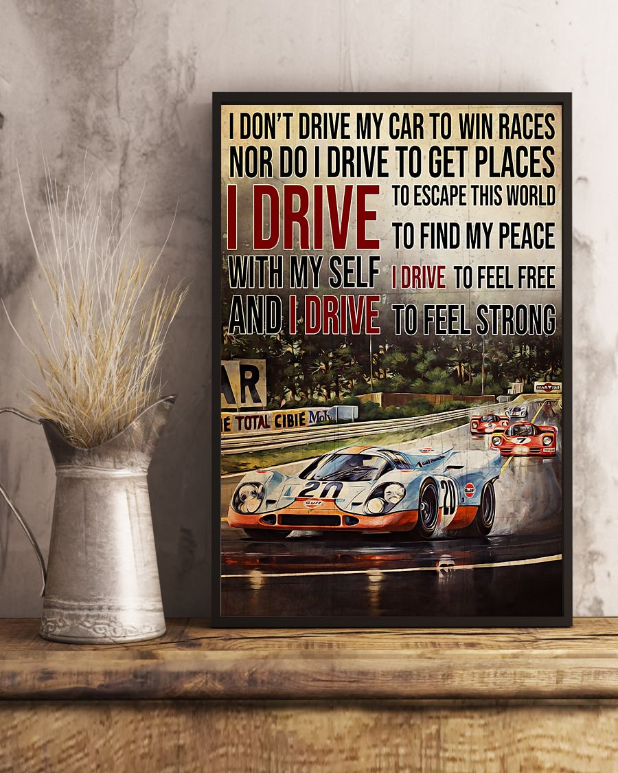 racing formula 1 i drive to feel strong vintage poster 4