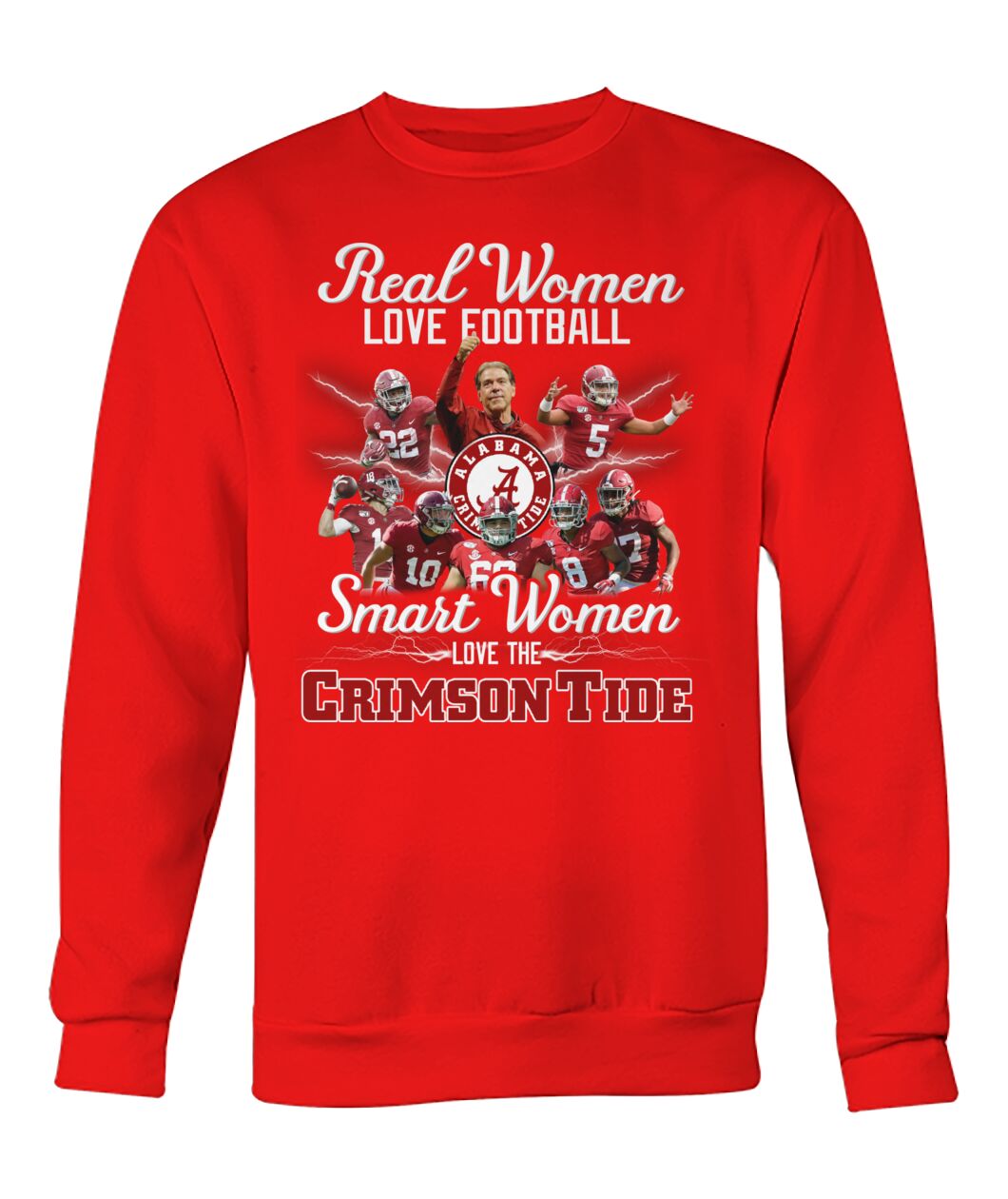 real women love football smart women love the alabama crimson tide football sweatshirt