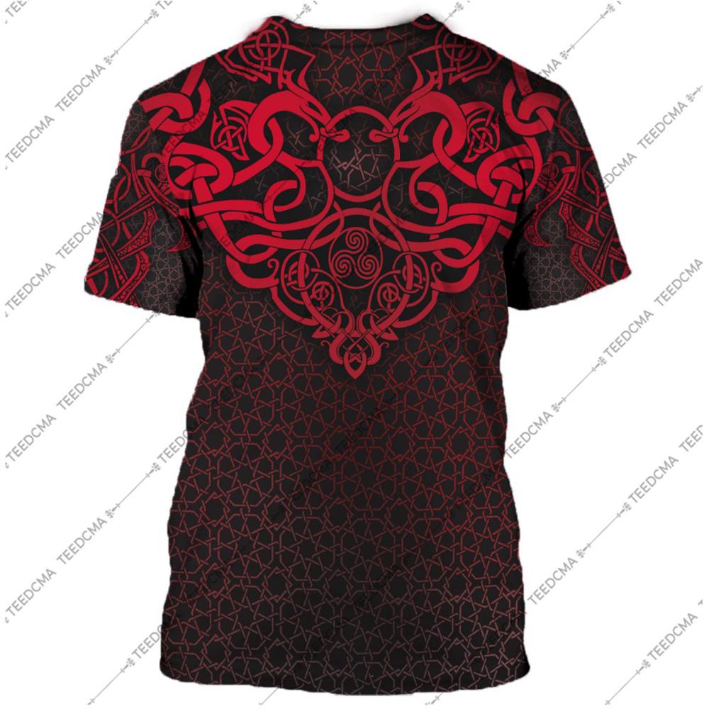 red viking freya all over printed tshirt - back