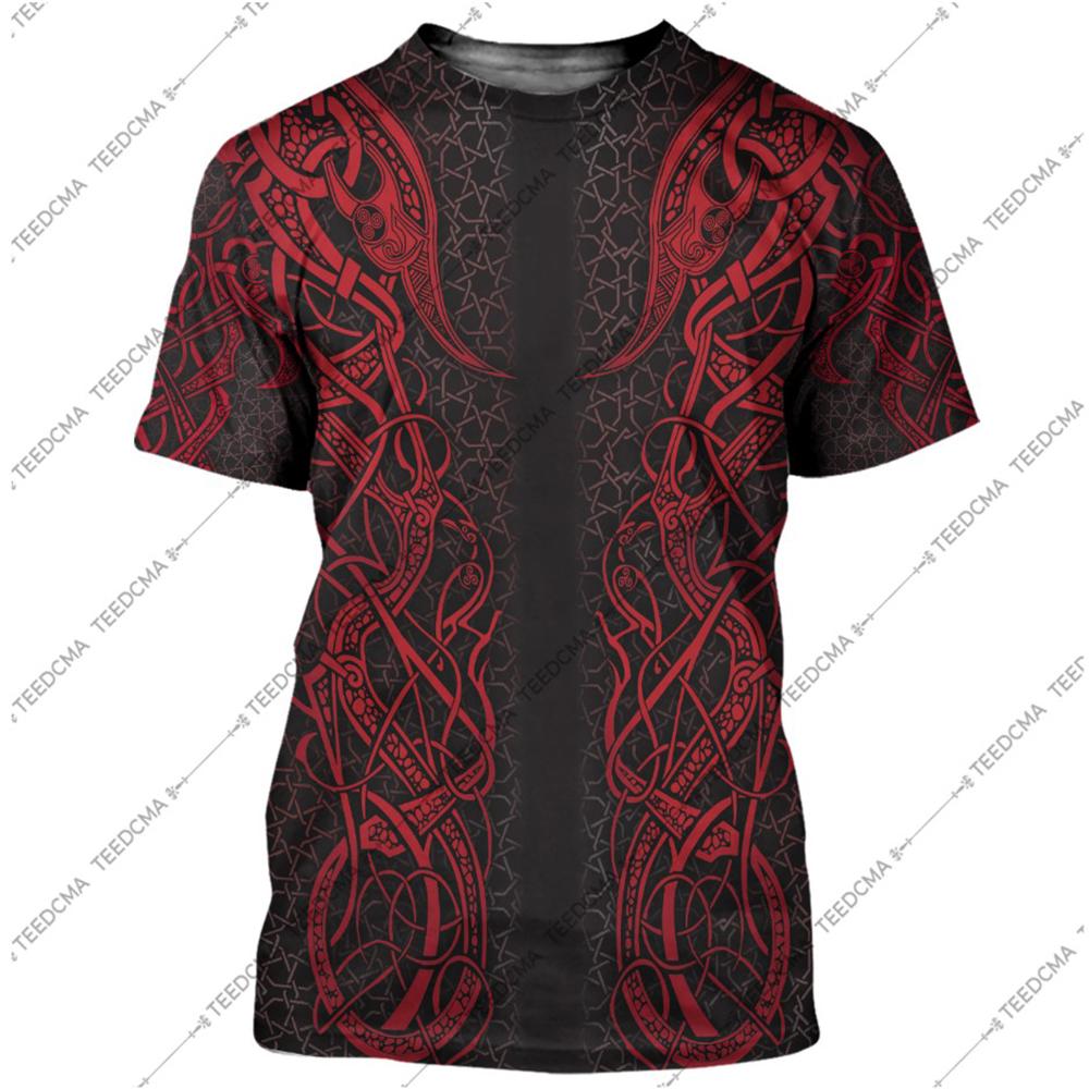 red viking freya all over printed tshirt
