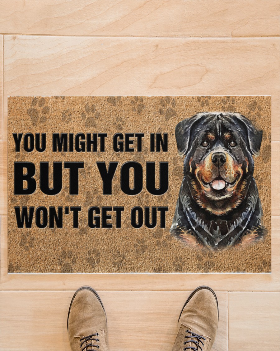 rottweiler you might get in but you wont get out full printing doormat 2