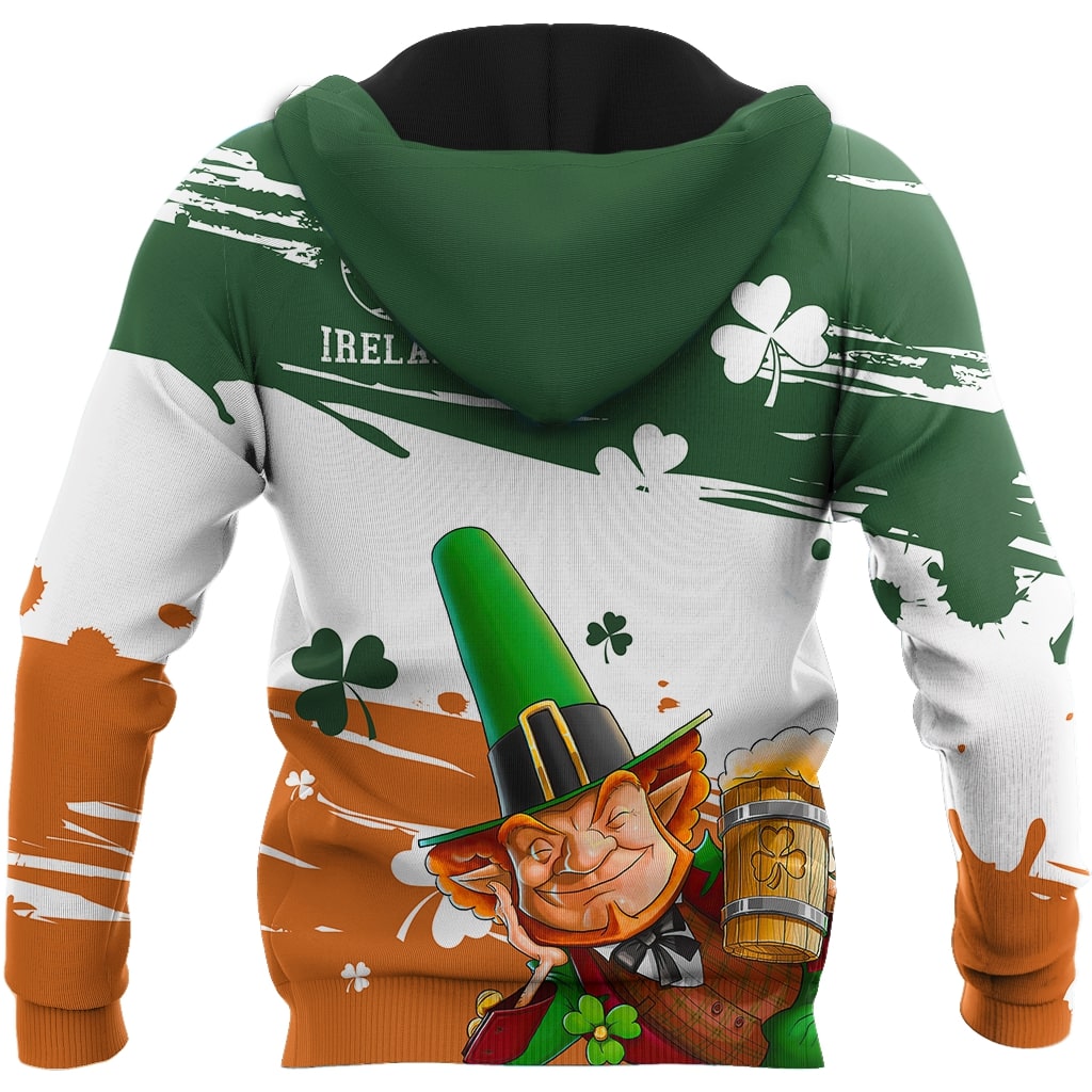 saint patricks day ireland leprechauns full printing hoodie - back