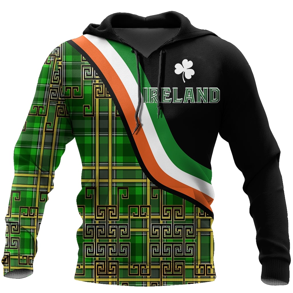 saint patricks day ireland shamrock full printing hoodie