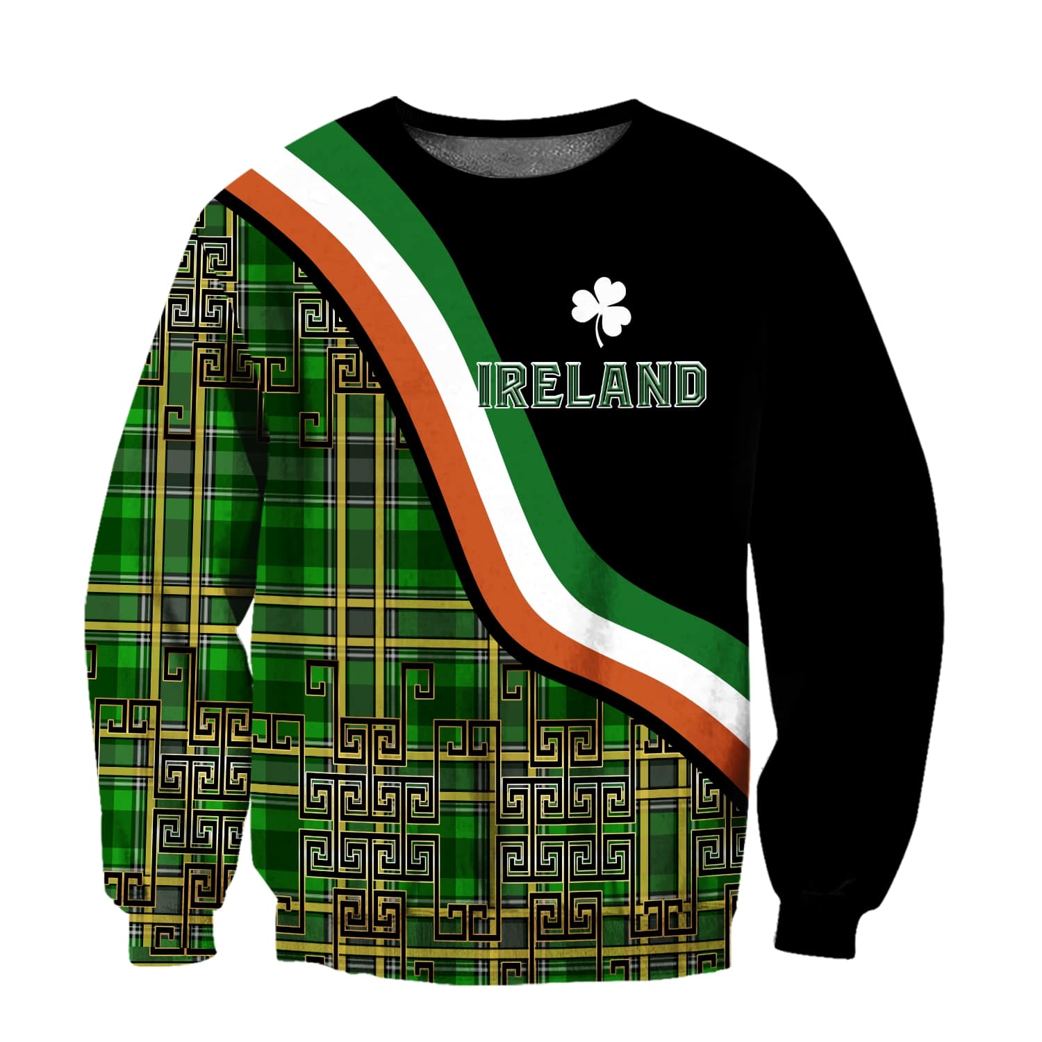 saint patricks day ireland shamrock full printing sweatshirt