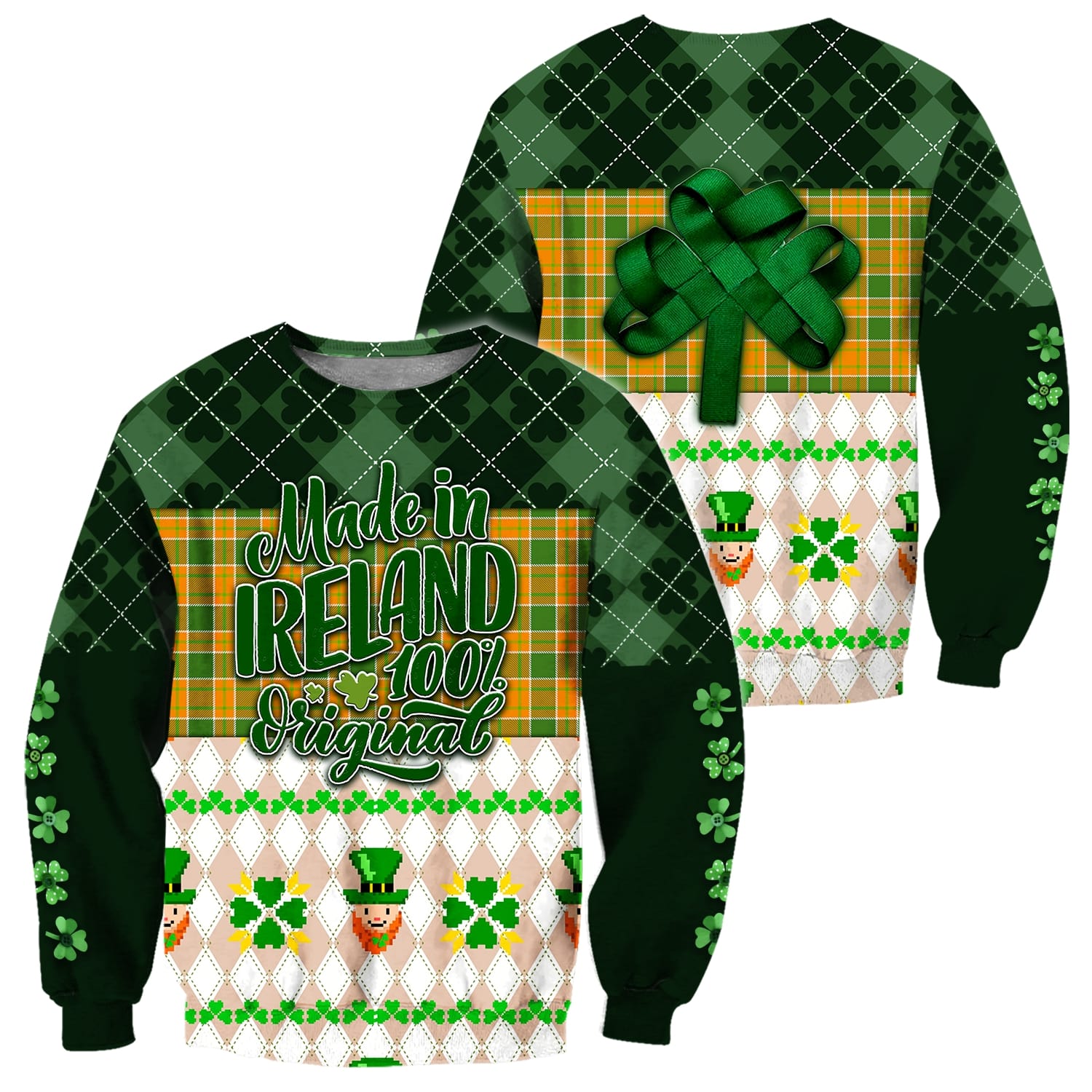 saint patricks day made in ireland 100 original full printing sweatshirt