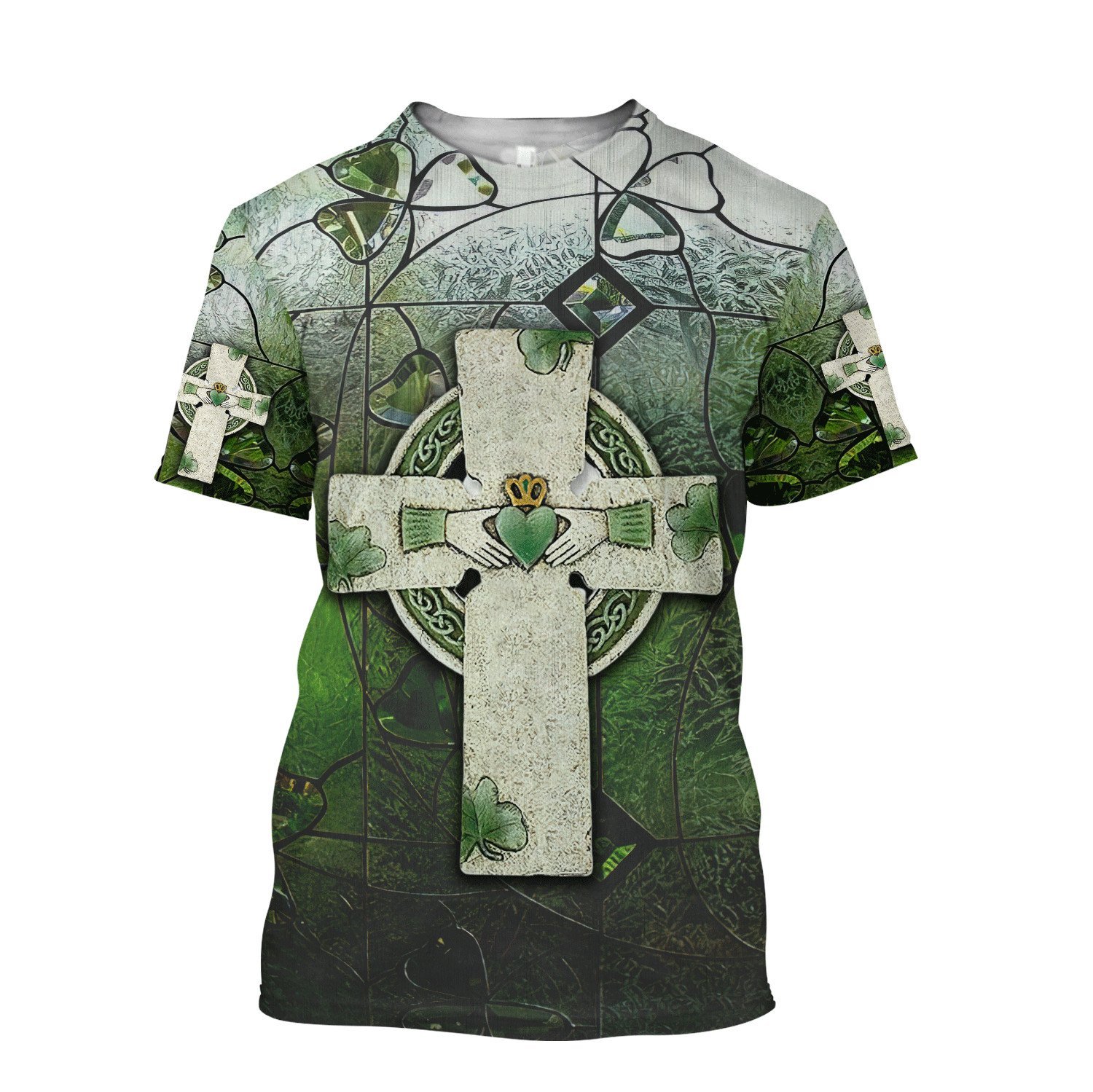 saint patricks day the celtic cross vintage full printing tshirt