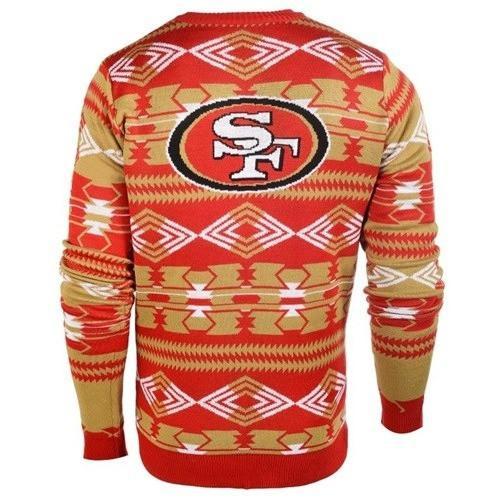 san francisco 49ers aztec print ugly christmas sweater 3