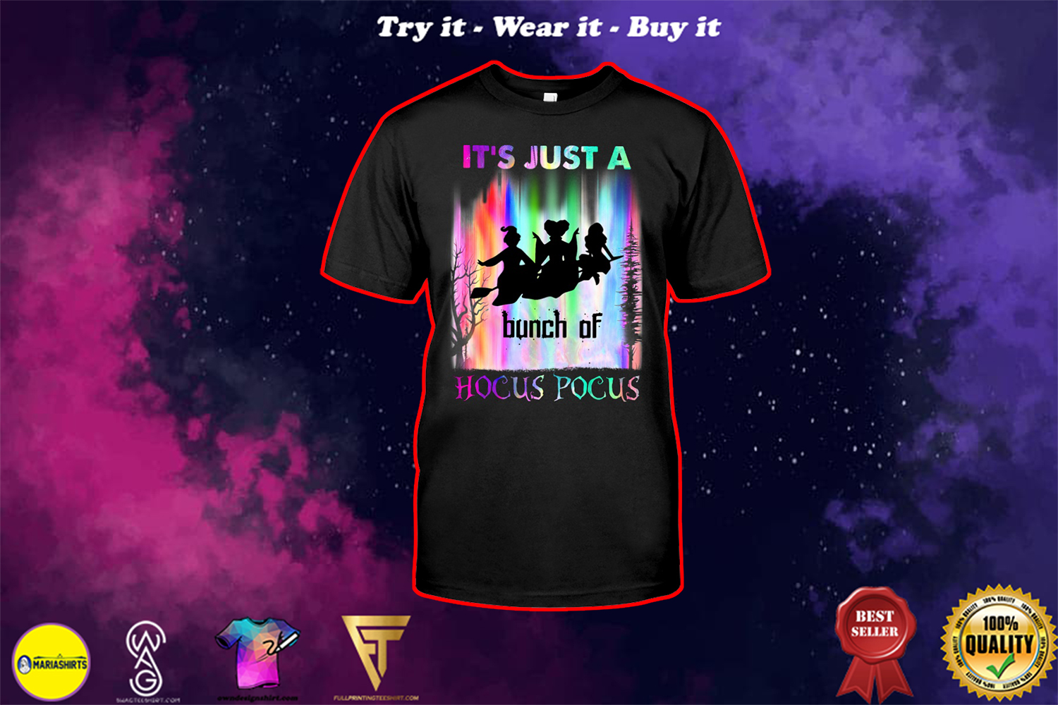 sanderson sisters its just a bunch of hocus pocus halloween shirt