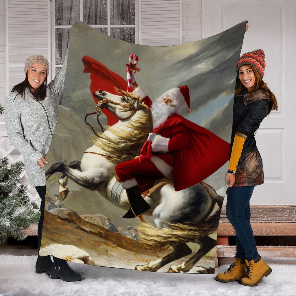 santa claus crossing the alps all over printed blanket 3