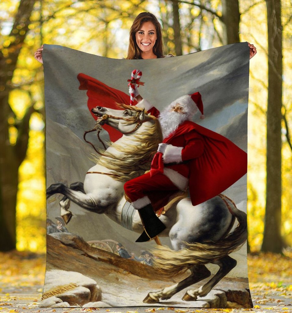 santa claus crossing the alps all over printed blanket 5