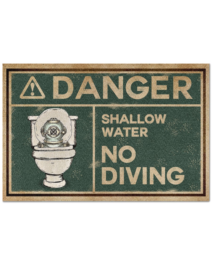 scuba diver danger shallow water no diving full printing doormat 2