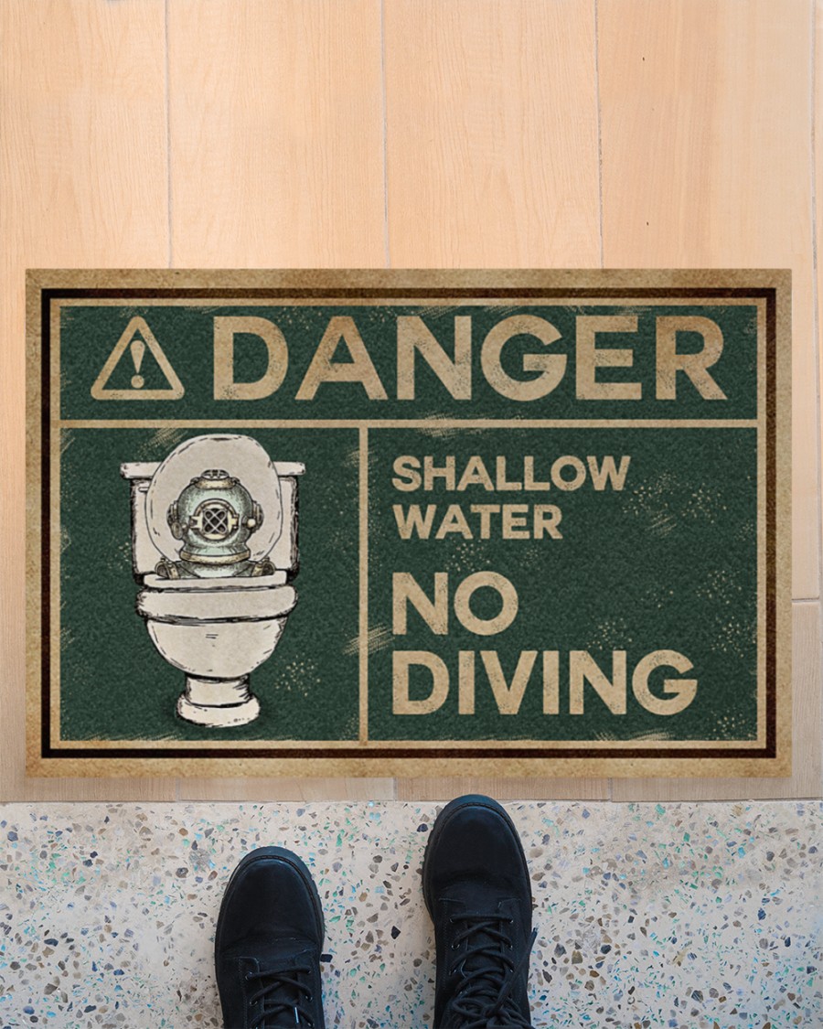 scuba diver danger shallow water no diving full printing doormat 4
