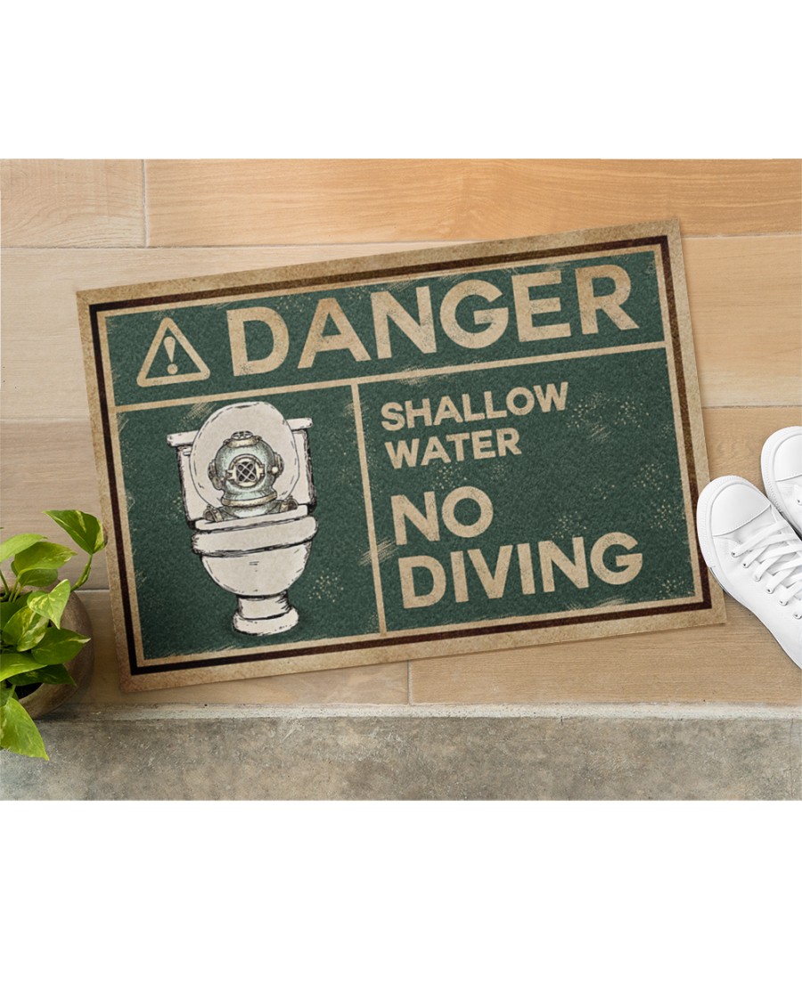 scuba diver danger shallow water no diving full printing doormat 5