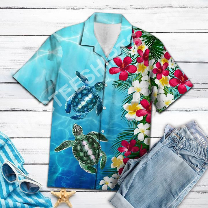 sea turtle floral all over printed hawaiian shirt 3(1) - Copy