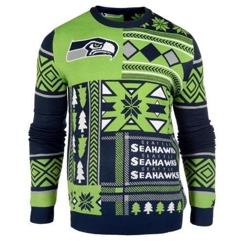 seattle seahawks patches ugly christmas sweater 2