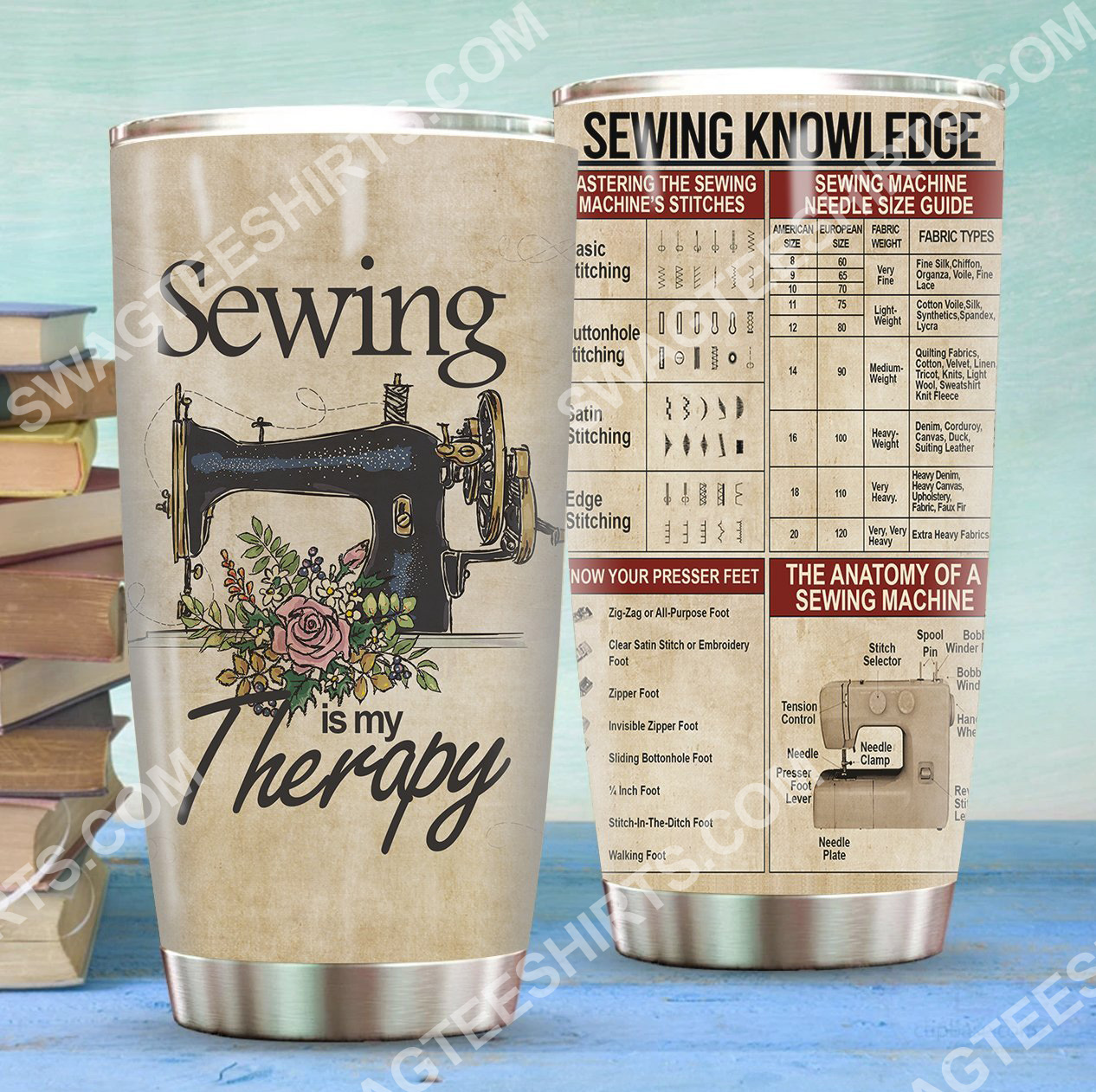 sewing is my therapy all over printed stainless steel tumbler 2(1) - Copy