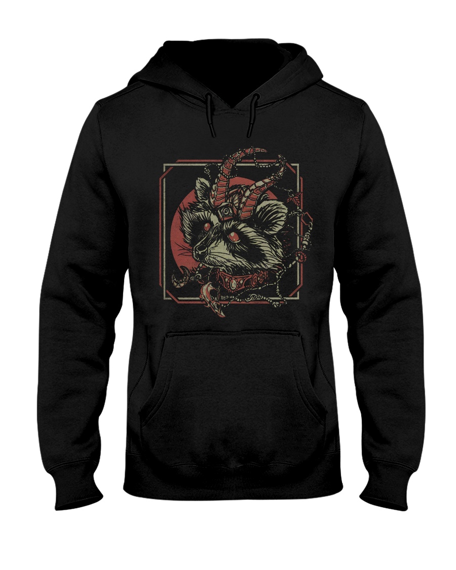 skull gothic raccoon satan hoodie