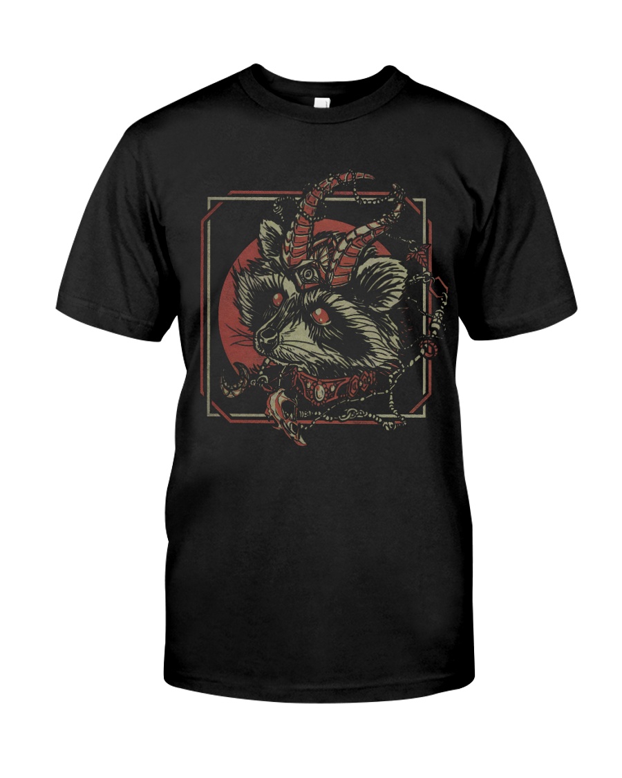 skull gothic raccoon satan tshirt