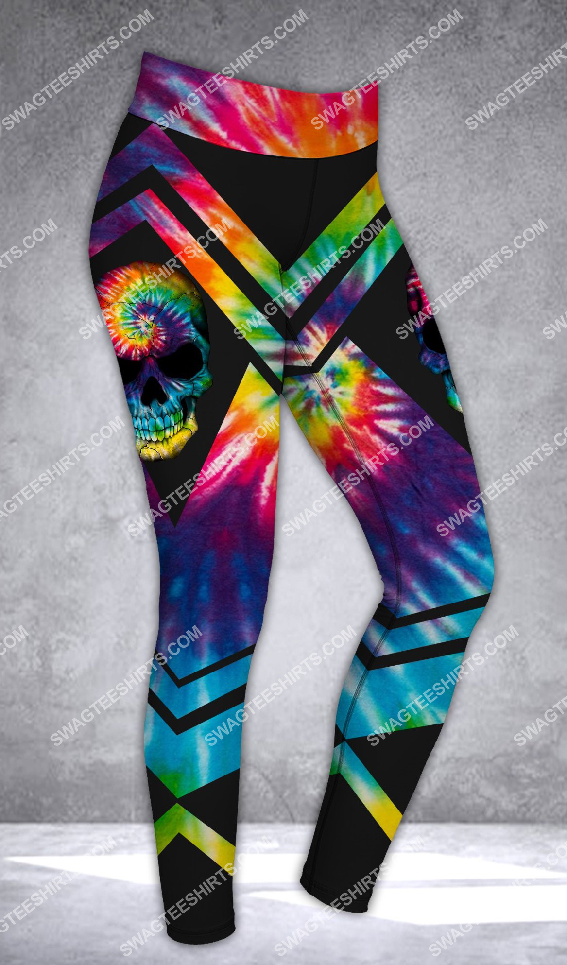 skull hippie july girl with tattoos all over printed legging 1 - Copy