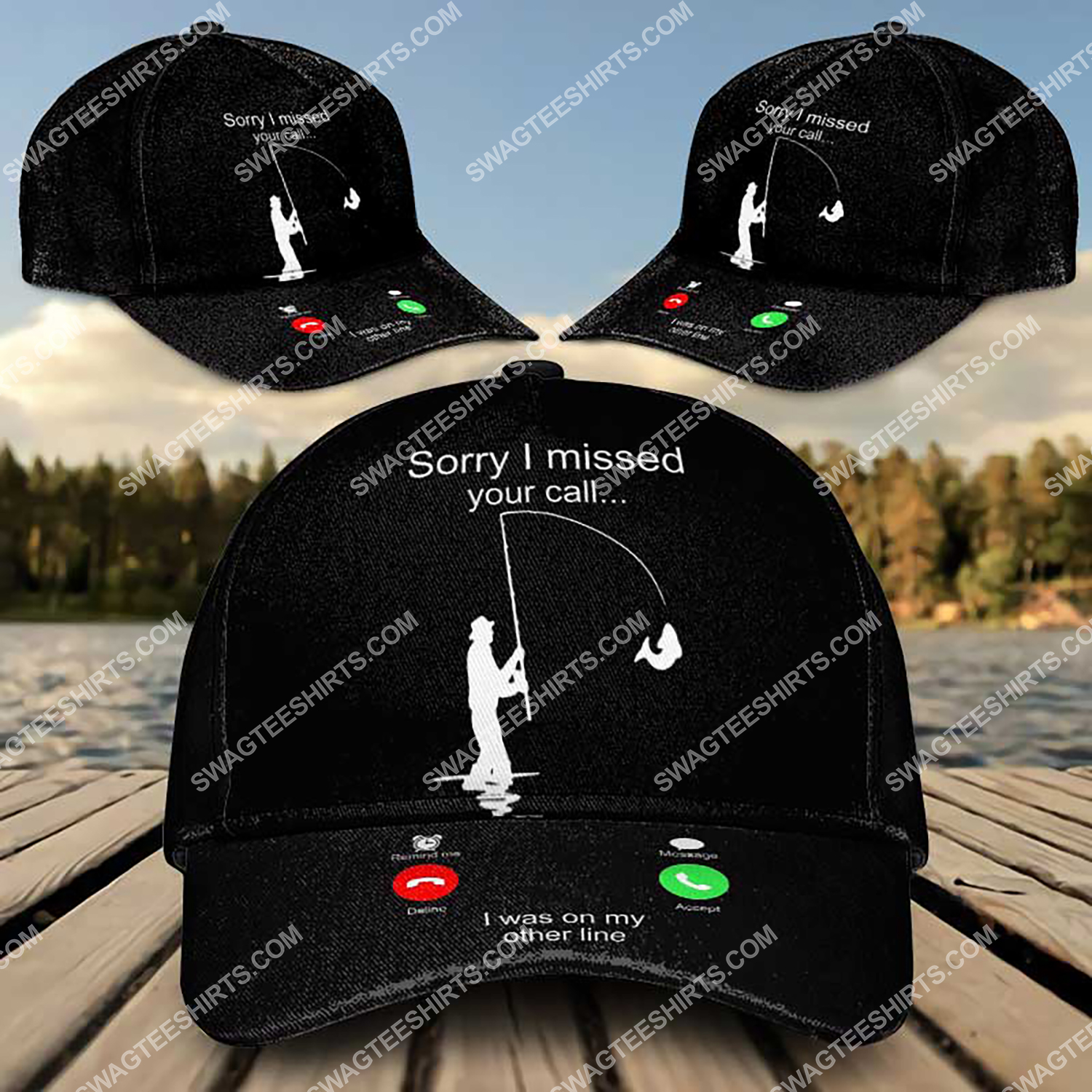 sorry i missed your call i was on the other line fishing all over printed classic cap 3 - Copy (2)