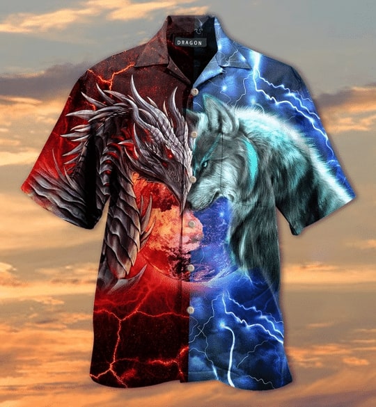 spirit of a dragon heart of a wolf all over printed hawaiian shirt 4