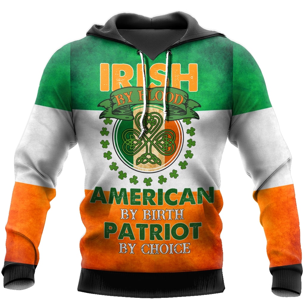 st patricks day flag of Ireland full printing hoodie