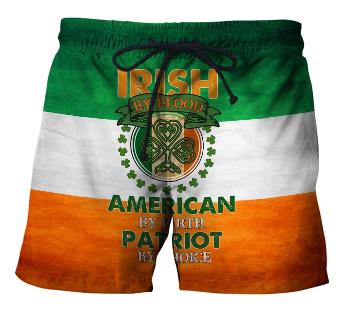 st patricks day flag of Ireland full printing shorts