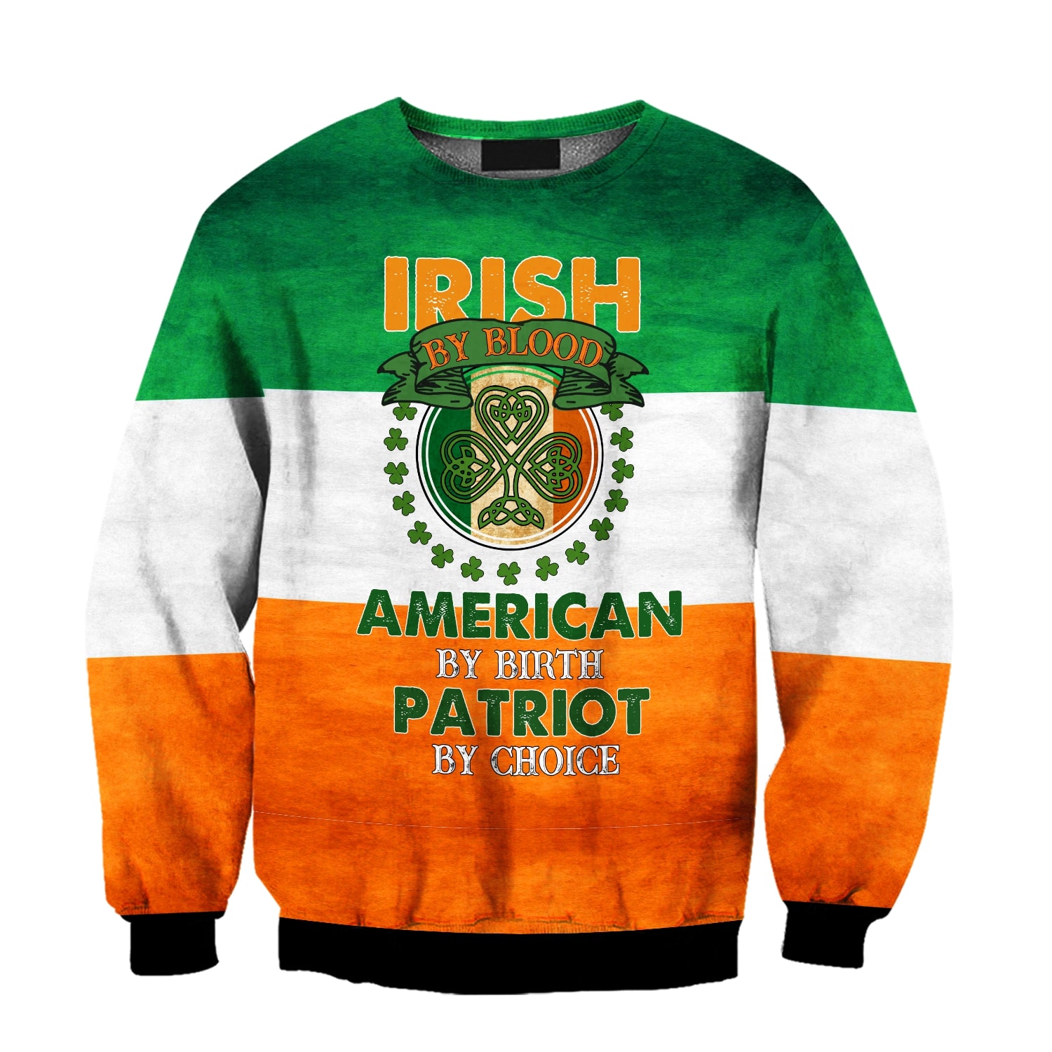 st patricks day flag of Ireland full printing sweatshirt