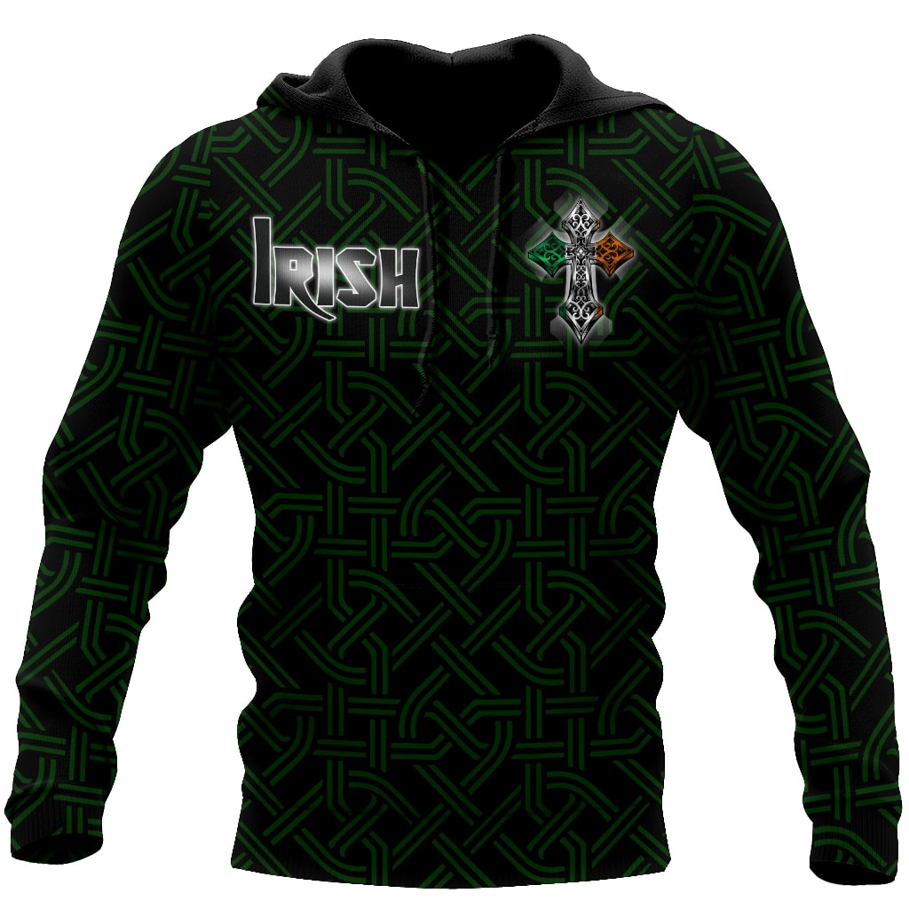 st patricks day in my veins flows the blood of irish rebels all over printed hoodie