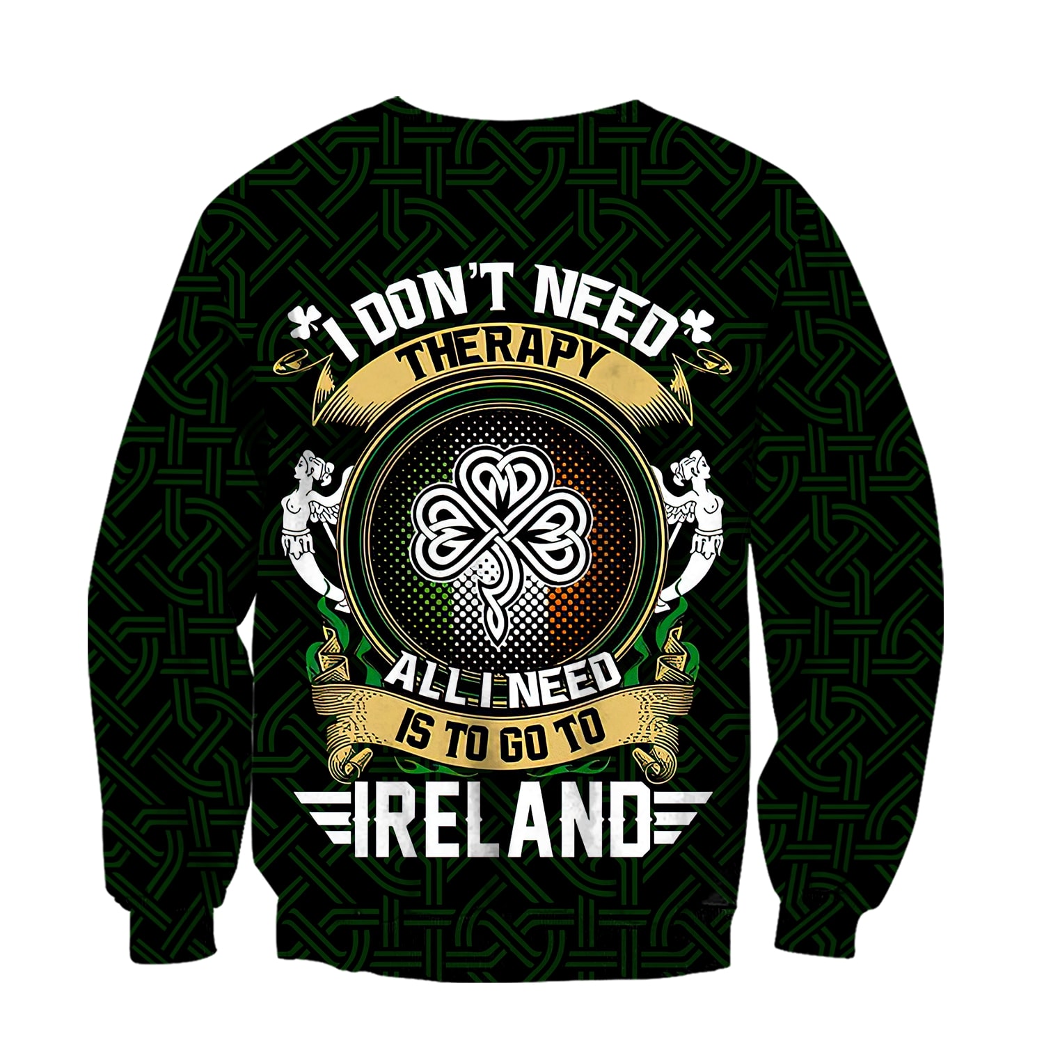 st patricks day the celtic cross irish full printing sweatshirt - back