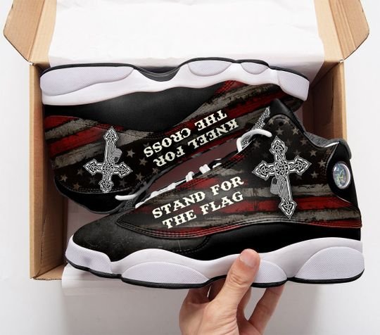 stand for the flag kneel for the cross all over printed air jordan 13 sneakers 2